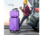 Mazam 2PCS Luggage Suitcase Trolley Set Travel TSA Lock Storage Hard Case Purple