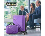 Mazam 2PCS Luggage Suitcase Trolley Set Travel TSA Lock Storage Hard Case Purple