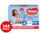 Huggies Ultra Dry For Boys Size 4 10-15kg Nappies 144pk