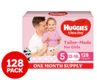 Huggies Ultra Dry For Girls Size 5 13-18kg Nappies 128pk
