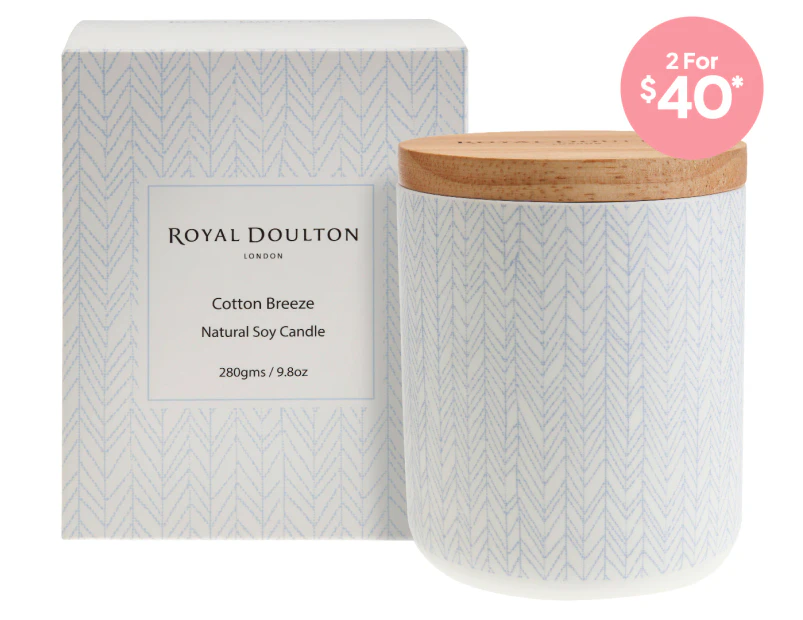 Royal Doulton Cotton Breeze Natural Soy Candle 280g