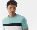 Tommy Hilfiger Men's Colourblock Nantucket Stripe Tee / T-Shirt / Tshirt - Mayon Bead