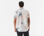 Tommy Hilfiger Men's Premium Linen Leaf Short Sleeve Shirt - Ecru