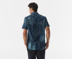 Tommy Hilfiger Men's Premium Linen Leaf Short Sleeve Shirt - Lofty Blue