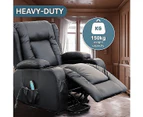 Recliner Chair Electric Massage Chair Lift Heated Leather Lounge Sofa Black