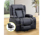 Recliner Chair Electric Massage Chair Lift Heated Leather Lounge Sofa Black