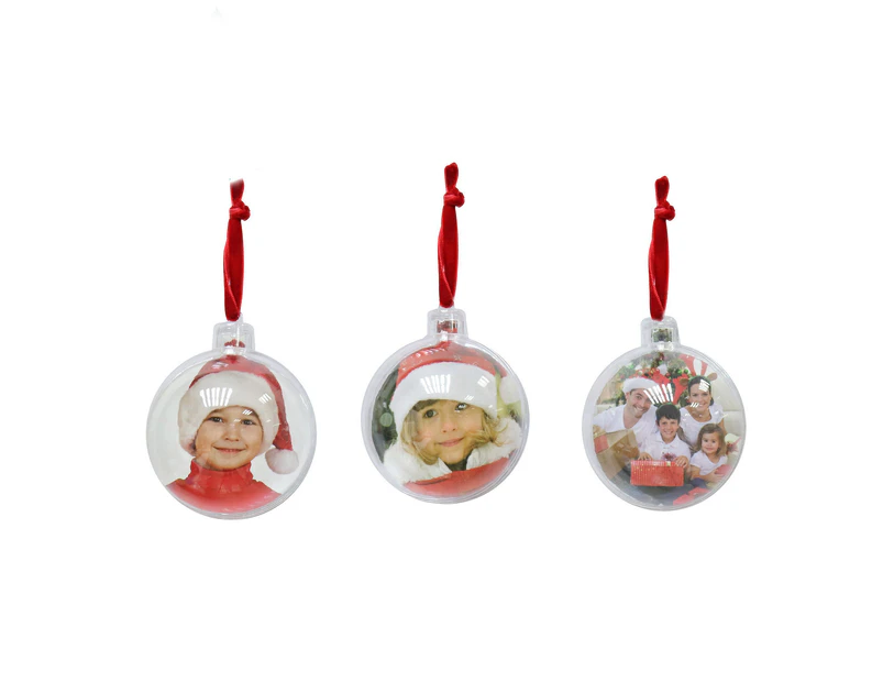 Photo Bauble DIY 7cm Red Loop