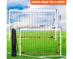 ADVWIN 2.4M Wide Soccer Goal Large Portable Practice Soccer Net for Junior, Adults, with Carry Bag