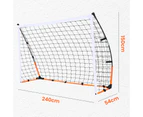 ADVWIN 2.4M Wide Soccer Goal Large Portable Practice Soccer Net for Junior, Adults, with Carry Bag