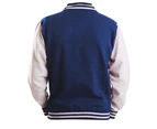 Awdis Kids Unisex Varsity Jacket / Schoolwear (Oxford Navy/Heather Grey) - RW191