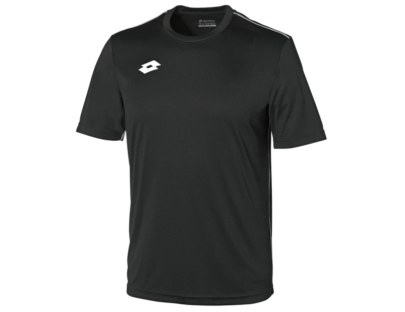 Lotto Junior Unisex Delta Jersey Short Sleeve Shirt (Black/White) - RW6100