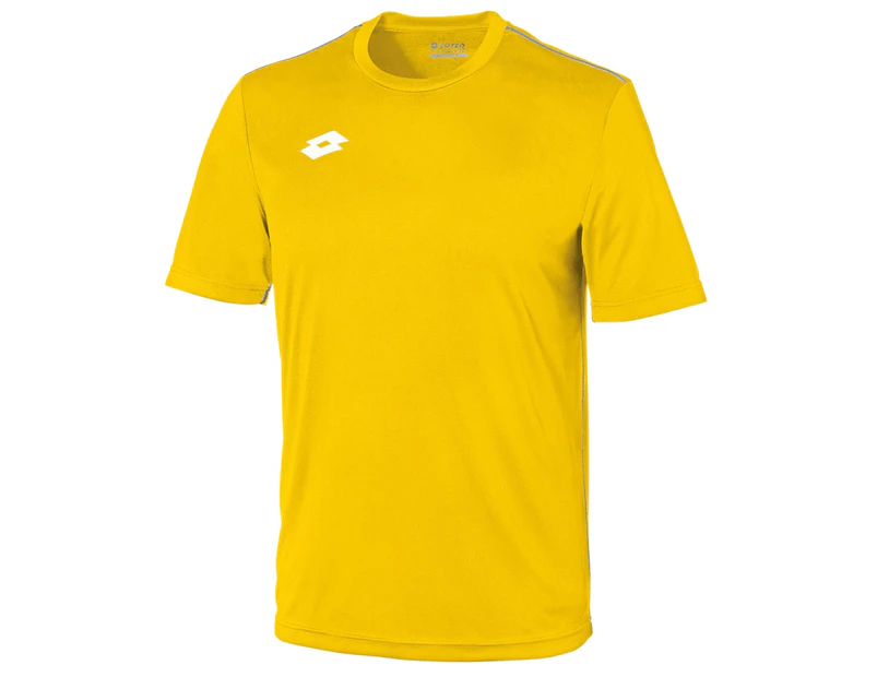Lotto Junior Unisex Delta Jersey Short Sleeve Shirt (Yellow/White) - RW6100