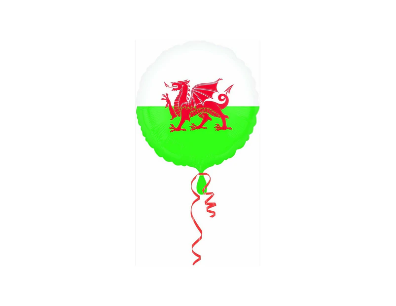 Amscan Welsh Flag Foil Balloon (Red/White/Green) - SG28037