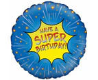 Oaktree Super Birthday Foil Balloon (Blue/Yellow) - SG28087