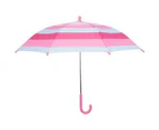 Drizzles Childrens/Kids Striped Umbrella (Pink/White) - ST369