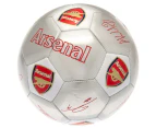 Arsenal FC Printed Players Signatures Signed Football (Silver) - TA5701
