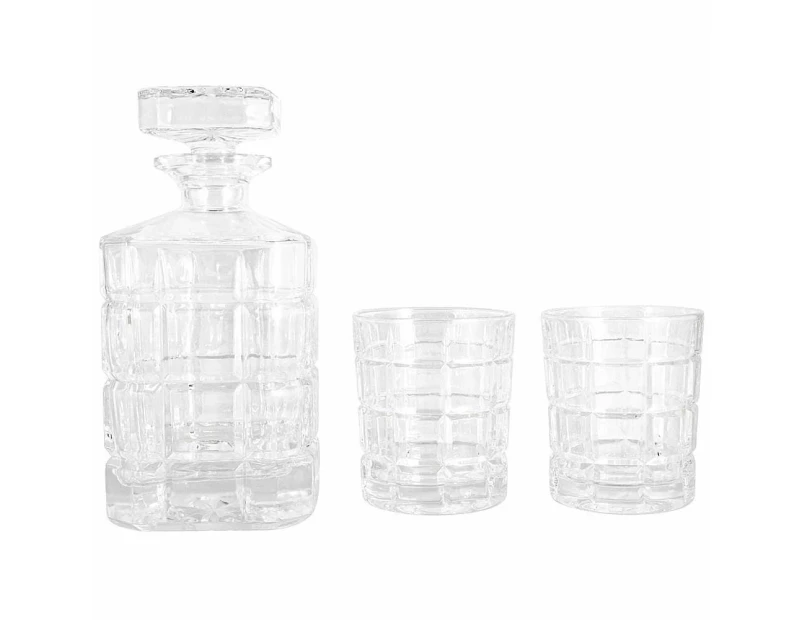 Cellar Premium Premium Luxe Crystal Glass 3 Piece Whisky Decanter Set Size 700ml/300ml  Cellar