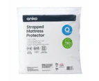 Strapped Mattress Protector, Queen Bed - Anko - White