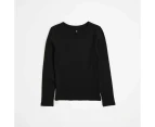 Target Australian Cotton Long Sleeve Rib Top - Black