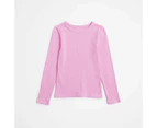 Target Australian Cotton Long Sleeve Rib Top - Pink