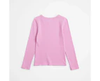Target Australian Cotton Long Sleeve Rib Top - Pink