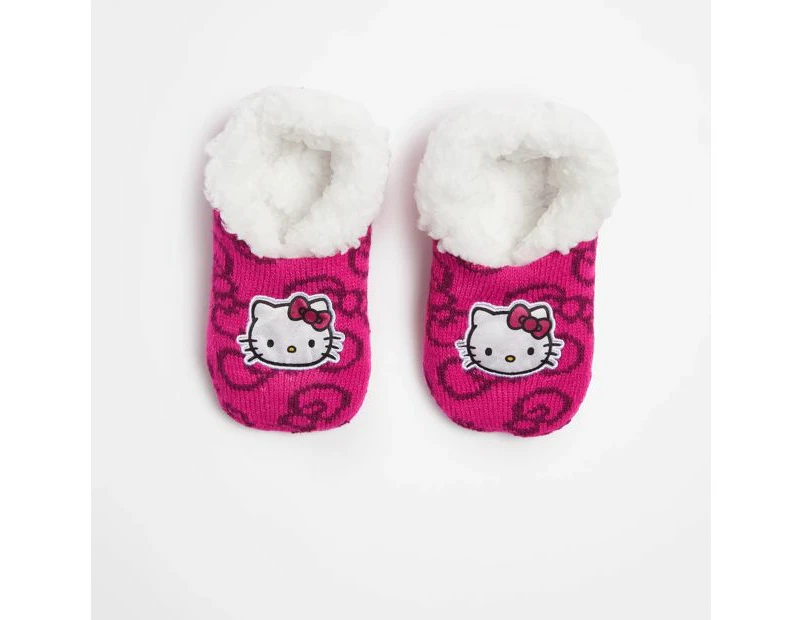 Kids Hello Kitty Fleece Home Sock - Pink