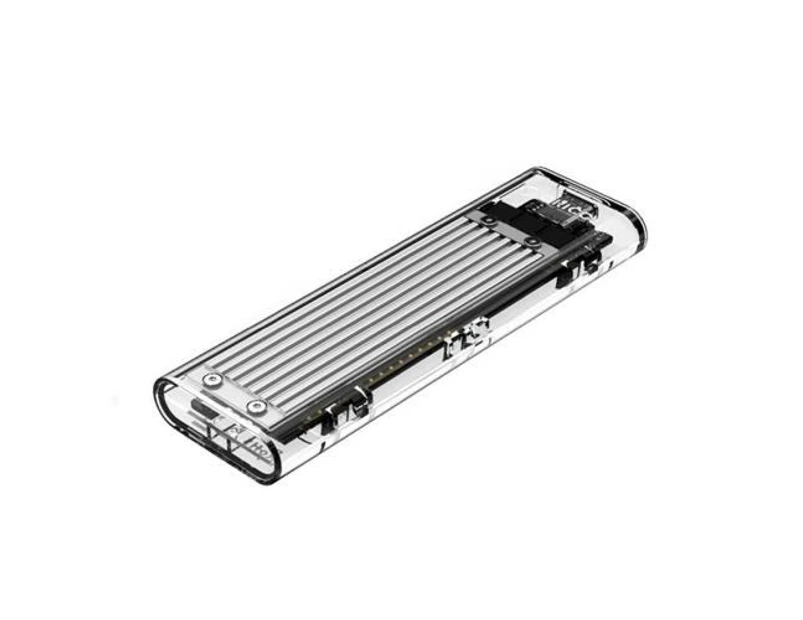 Orico Transparent M.2 NVME USB3.1 Gen.2 USB-C SSD Enclosure - Silver [TCM2-C3-SV]
