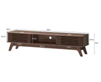 Kodu Clancy Entertainment Unit Modern TV Cabinet TV Stand 180cm 2 doors walnut woodgrain