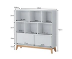 Kodu Ariah Open Shelf Display Bookcase 2 doors white