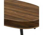 Kodu Alma Oval Coffee Table Open Shelving walnut woodgrain