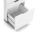 Kodu Belle Filing Cabinet Storage 3 Drawers Home Office Mobile Pedestal White