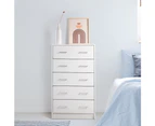 Kodu Griffin Chest 5 Drawers Tallboy Storage Dresser Storage Cabinet white