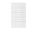 Kodu Griffin Chest 5 Drawers Tallboy Storage Dresser Storage Cabinet white