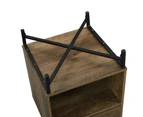 Kodu Austin Bedside Table 1 Drawer Industrial Side Table Nightstand woodgrain and black