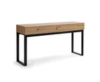 Kodu Caleb Console Table Industrial Hallway Entryway Table 2 Drawers woodgrain and black