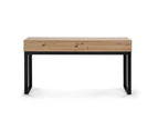 Kodu Caleb Console Table Industrial Hallway Entryway Table 2 Drawers woodgrain and black