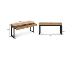 Kodu Caleb Console Table Industrial Hallway Entryway Table 2 Drawers woodgrain and black