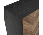 Kodu Verona Buffet Sideboard Industrial Storage Cupboard 4 doors woodgrain and black