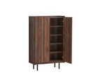 Kodu Apollo Tall Cabinet Cupboard Storage Unit 2 doors walnut woodgrain