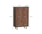 Kodu Apollo Tall Cabinet Cupboard Storage Unit 2 doors walnut woodgrain