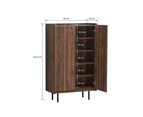 Kodu Apollo Tall Cabinet Cupboard Storage Unit 2 doors walnut woodgrain