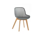 Kodu Lilian Grey Modern Dining Chairs Wooden Legs (set of 2)