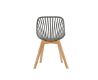 Kodu Lilian Grey Modern Dining Chairs Wooden Legs (set of 2)