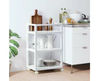 Kodu Mobile Trolley Shelving Caddy Bottle Storage 3 shelves white