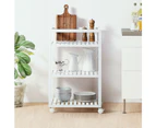 Kodu Mobile Trolley Shelving Caddy Bottle Storage 3 shelves white