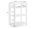 Kodu Mobile Trolley Shelving Caddy Bottle Storage 3 shelves white