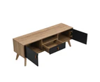 Kodu Alexis Entertainment Unit TV Cabinet TV Stand 150cm 2 doors 1 drawer woodgrain and black