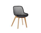 Kodu Lilian Black Modern Dining Chairs Wooden Legs (set of 2)