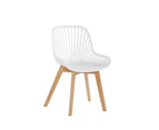 Kodu Lilian White Modern Dining Chairs Wooden Legs (set of 2)