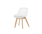 Kodu Lilian White Modern Dining Chairs Wooden Legs (set of 2)